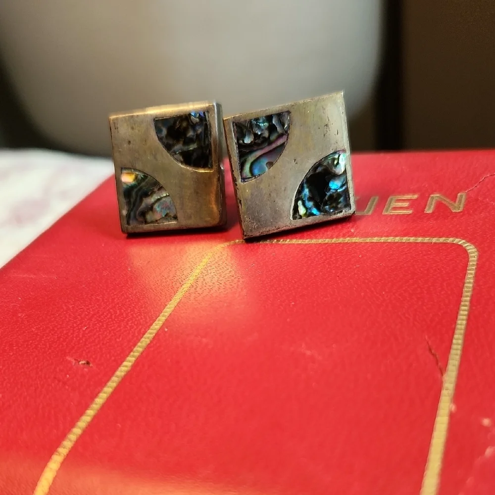 Square Abalone Inlay Cufflinks